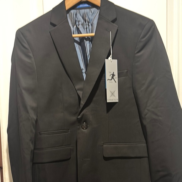 Vince Camuto Black Suit Jacket with Notched Lapel and Slim Fit